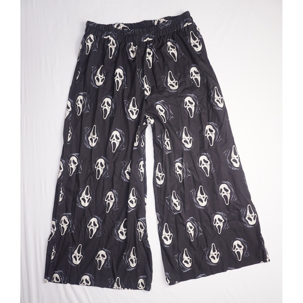 Scream 2XL Ghostface Print Pajama Pants Wide Leg Halloween Lounge